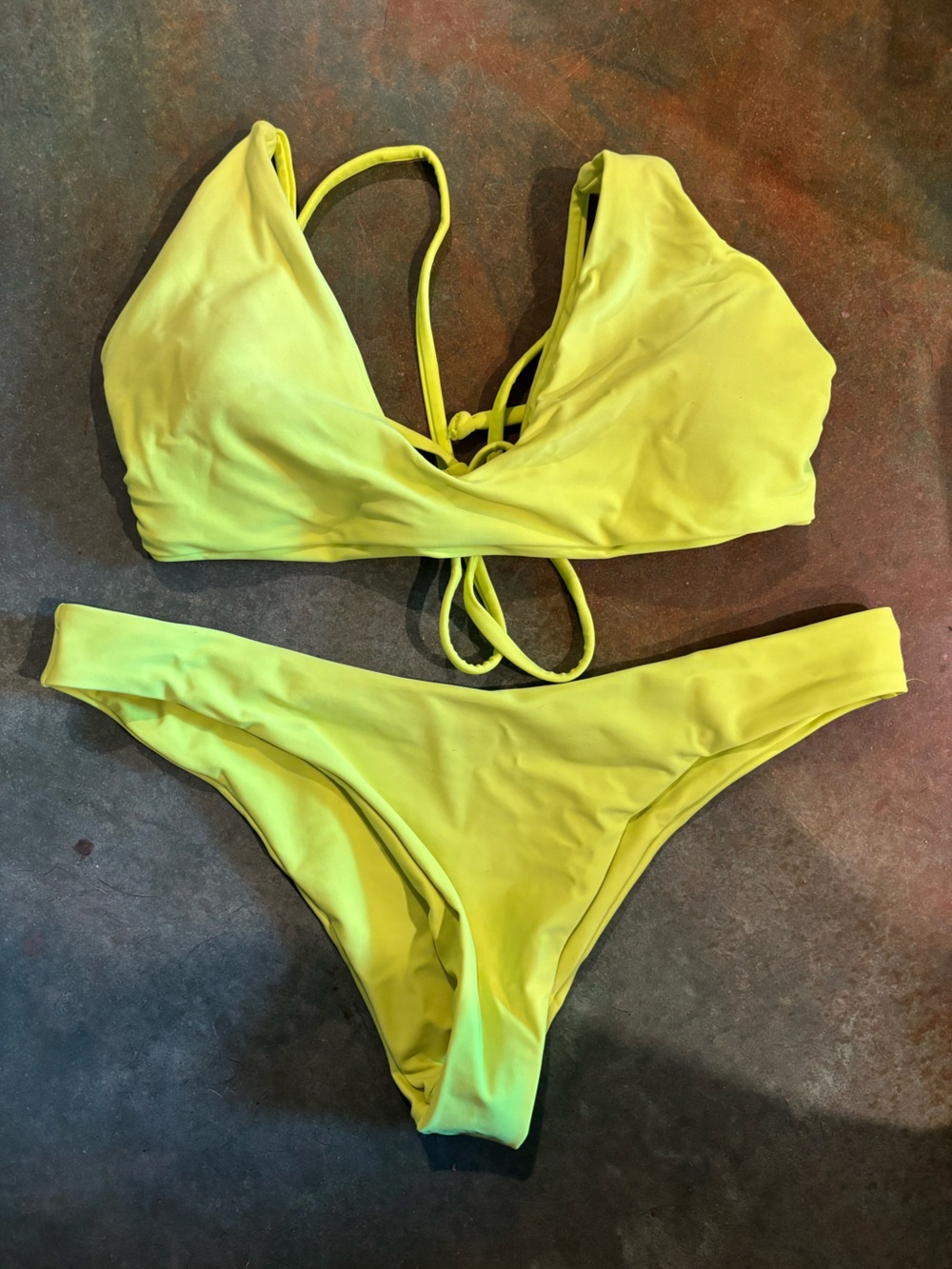 Neon Yellow Two-Piece Bikini Set